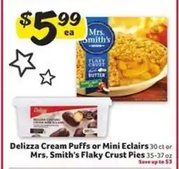 Winn Dixie Delizza Cream Puffs or Mini Eclairs / Mrs. Smith's Flaky Crust Pies offer