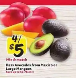 Winn Dixie Hass Avocados from Mexico or Large Mangoes offer