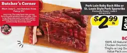 Winn Dixie Pork Loin Baby Back Ribs or St. Louis Style Pork Spareribs offer