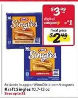 Winn Dixie Kraft Singles offer