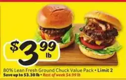 Winn Dixie 80% Lean Fresh Ground Chuck Value Pack offer