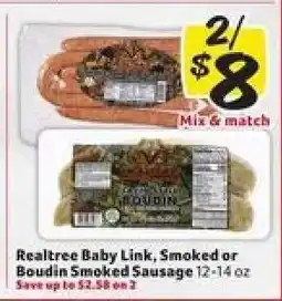 Winn Dixie Realtree Baby Link, Smoked or Boudin Smoked Sausage offer
