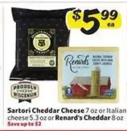 Winn Dixie Sartori Cheddar Cheese or Renard's Cheddar offer