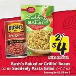 Winn Dixie Bush's Baked or Grillin' Beans or Suddenly Pasta Salad offer