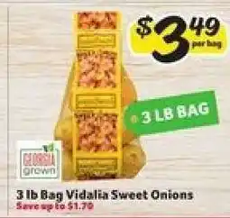 Winn Dixie 3 lb Bag Vidalia Sweet Onions offer