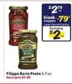 Winn Dixie Filippo Berio Pesto offer