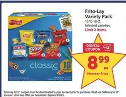 Safeway Frito Lay Variety Pack offer