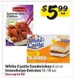 Winn Dixie White Castle Sandwiches or InnovAsian Entrées offer