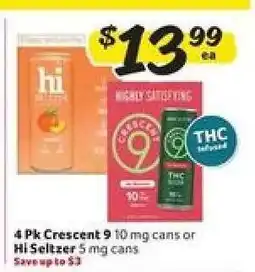 Winn Dixie 4 Pk Crescent 9 or Hi Seltzer offer