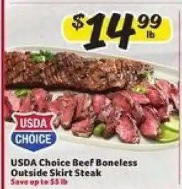 Winn Dixie USDA Choice Beef Boneless Outside Skirt Steak offer