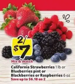 Winn Dixie California Strawberries, Blueberries, Blackberries, Raspberries offer