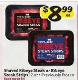 Winn Dixie Shaved Ribeye Steak or Ribeye Steak Strips offer