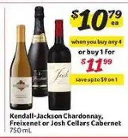 Winn Dixie Kendall-Jackson Chardonnay, Freixenet or Josh Cellars Cabernet offer