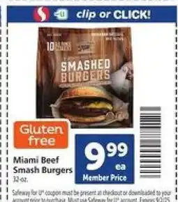 Safeway Miami Beef Smash Burgers offer