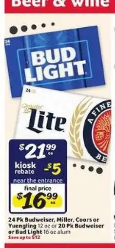 Winn Dixie Budweiser, Miller, Coors or Yuengling offer
