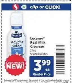Safeway Lucerne Real Milk Creamer offer