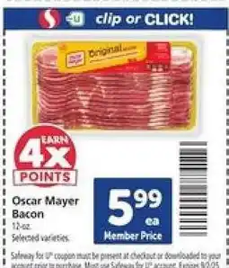Safeway Oscar Mayer Bacon offer