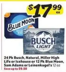 Winn Dixie Blue Moon, Busch Light offer