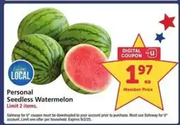 Safeway Personal Seedless Watermelon offer