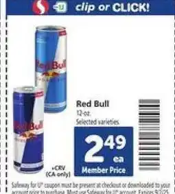 Safeway Red Bull offer