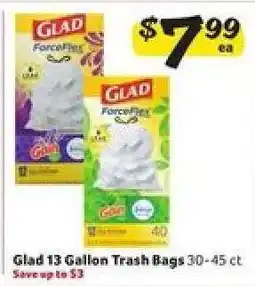 Winn Dixie Glad 13 Gallon Trash Bags offer