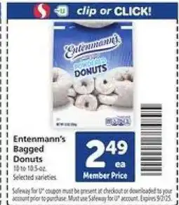 Safeway Entenmann's Bagged Donuts offer