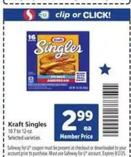 Safeway Kraft Singles offer