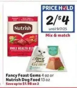 Winn Dixie Fancy Feast Gems or Nutrish Dog Food offer