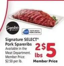 Safeway Signature SELECT Pork Spareribs offer