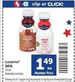 Safeway Lucerne Milk offer