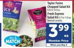 Safeway Taylor Farms Chopped Salad Kit & Fresh Express Salad Kit offer
