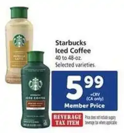 Safeway Starbucks Iced Coffee offer
