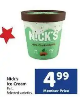 Safeway Nick's Ice Cream offer
