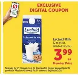 Safeway Lactaid Milk offer