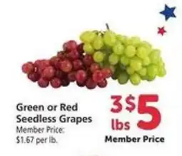 Safeway Green or Red Seedless Grapes offer