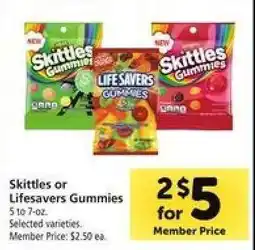 Safeway Skittles or Lifesavers Gummies offer
