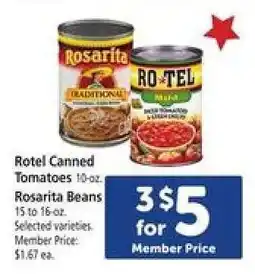 Safeway Rotel Canned Tomatoes & Rosarita Beans offer