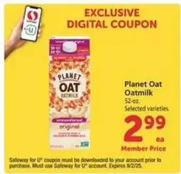 Safeway Planet Oat Oatmilk offer