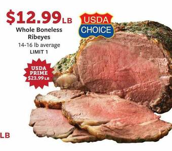 Fareway Whole Boneless Ribeyes offer