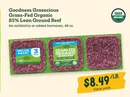 Sprouts Farmers Market Goodness Grazecious Grass-Fed Organic 85% Lean Ground Beef offer