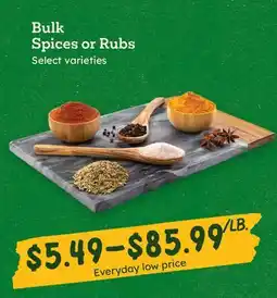 Sprouts Farmers Market Bulk Spices or Rubs offer