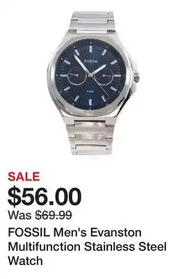 Marshalls FOSSIL Men's Evanston Multifunction Stainless Steel Watch offer