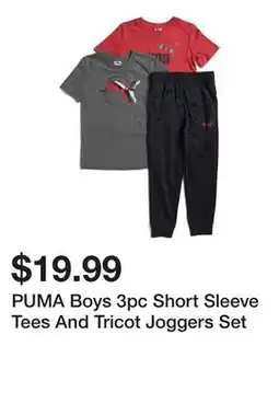 Marshalls PUMA Boys 3pc Short Sleeve Tees And Tricot Joggers Set offer