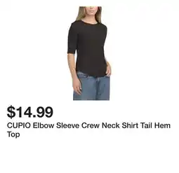Marshalls CUPIO Elbow Sleeve Crew Neck Shirt Tail Hem Top offer