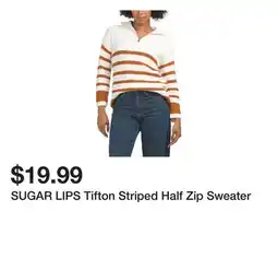Marshalls SUGAR LIPS Tifton Striped Half Zip Sweater offer