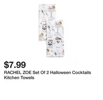 Marshalls RACHEL ZOE Set Of 2 Halloween Cocktails Kitchen Towels offer