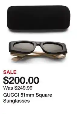 Marshalls GUCCI 51mm Square Sunglasses offer