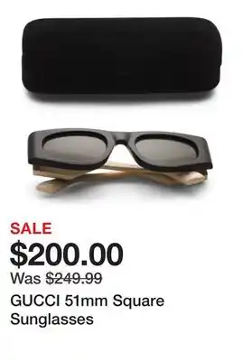 Marshalls GUCCI 51mm Square Sunglasses offer