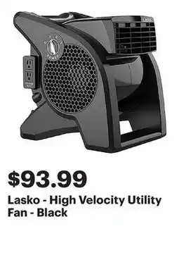 Best Buy Lasko - High Velocity Utility Fan - Black offer