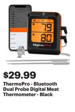 Best Buy ThermoPro - Bluetooth Dual Probe Digital Meat Thermometer - Black offer